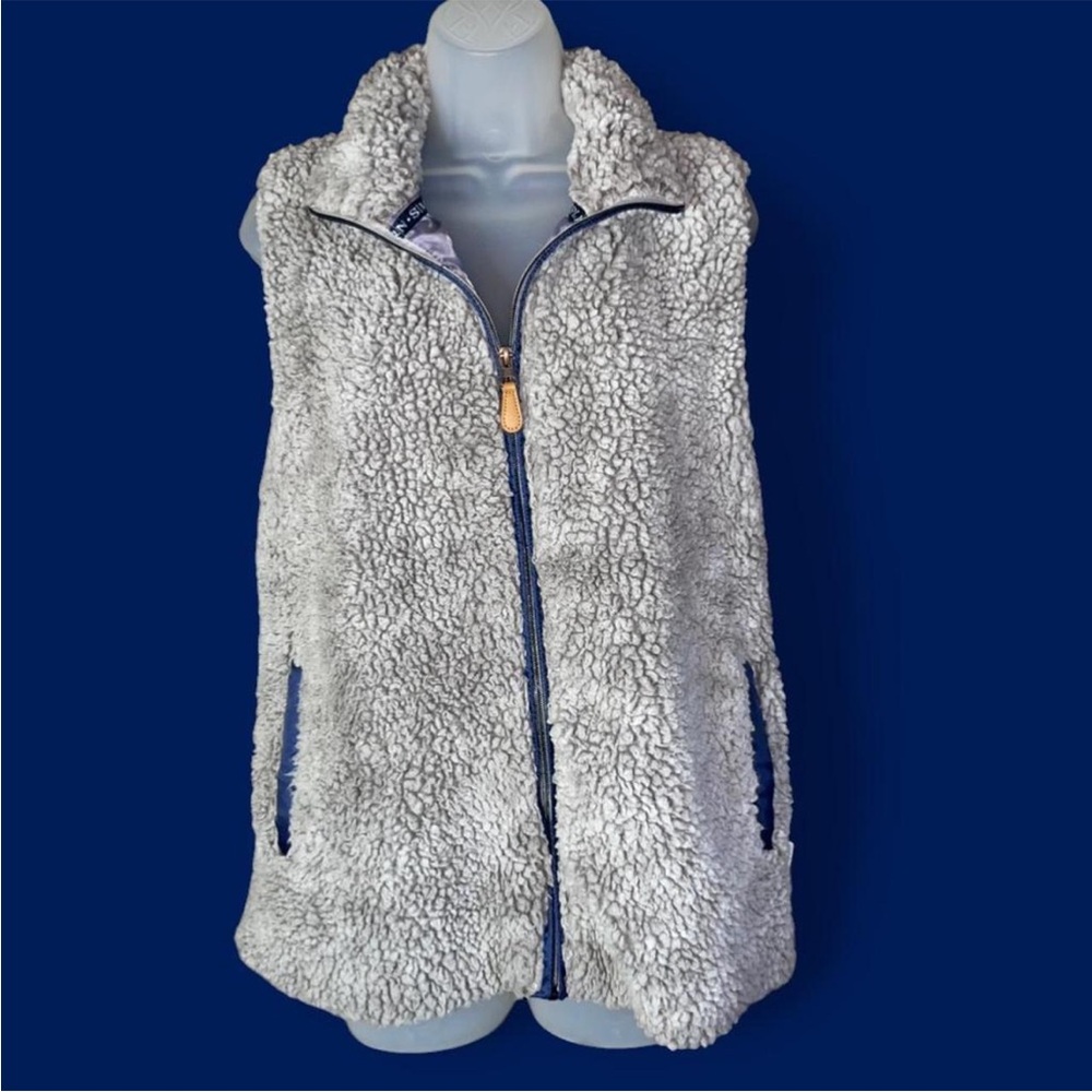 Simply Southern Sherpa Full Zip Plush Vest Lg